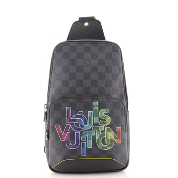 Louis Vuitton Avenue Sling Bag Limited Edition Interlinked Logo Damier Graphite