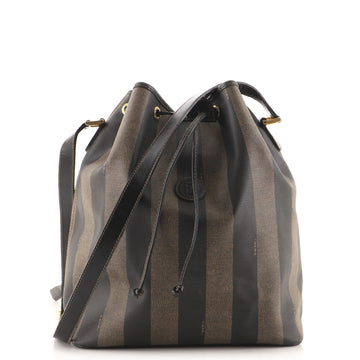 Fendi Vintage Pequin Bucket Bag Coated Canvas Large