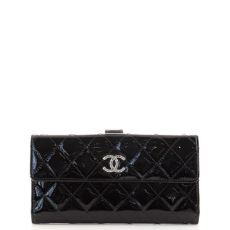 Chanel Brilliant CC Trifold Wallet Quilted Patent Long