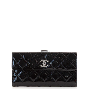 Chanel Brilliant CC Trifold Wallet Quilted Patent Long