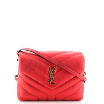 Saint Laurent LouLou Shoulder Bag Matelasse Chevron Glittered Suede Toy