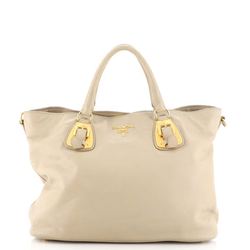 Prada Convertible Buckle Tote Soft Calf Large