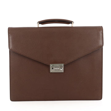 Salvatore Ferragamo Revival Combination Lock Briefcase Leather Brown 1547101