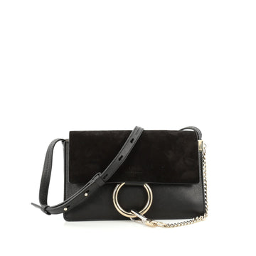Chloe Faye Shoulder Bag Leather and Suede Small