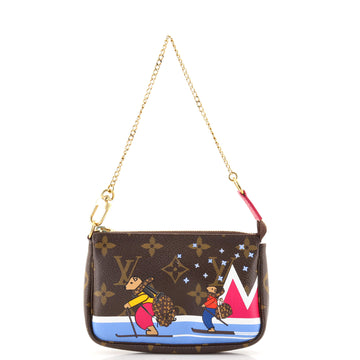 Louis Vuitton Pochette Accessoires Limited Edition Christmas Animation Monogram Canvas Mini