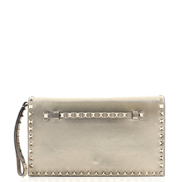 Valentino Rockstud Flap Clutch Leather