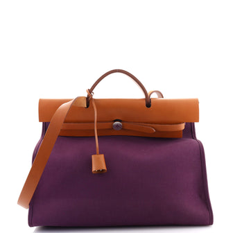 Hermes Herbag Toile and Leather PM