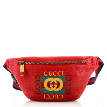 Gucci Logo Belt Bag Printed Leather Small