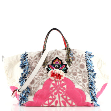 Christian Louboutin Caba Tote Motif Embroidered Jacquard Large