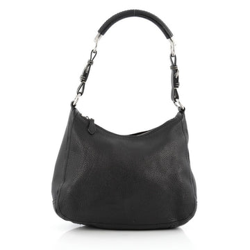 Prada Belted Shoulder Bag Vitello Daino Small Black