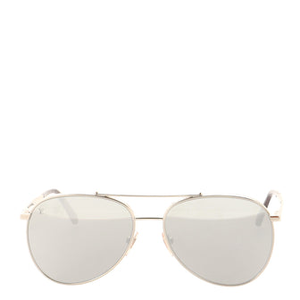 Louis Vuitton LV Catch Pilot Aviator Sunglasses Monogram Metal