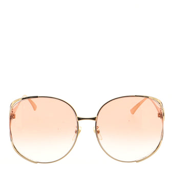 Gucci Interlocking G Stripe Oversized Sunglasses Metal