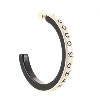 Chanel CC Coco Logo Hoop Earrings Resin
