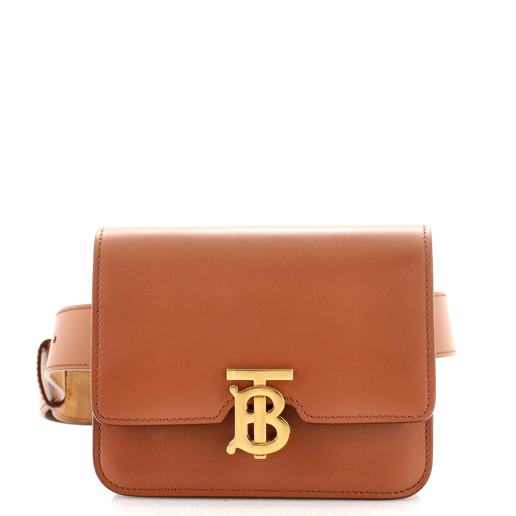 Burberry Brown Leather Mini TB Belt Bag Burberry