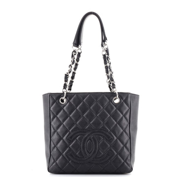 Chanel Petite Shopping Tote Quilted Caviar Large