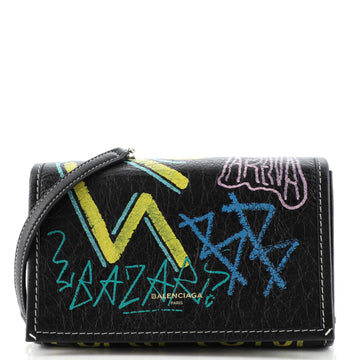 Balenciaga Graffiti Bazar Wallet on Chain Leather