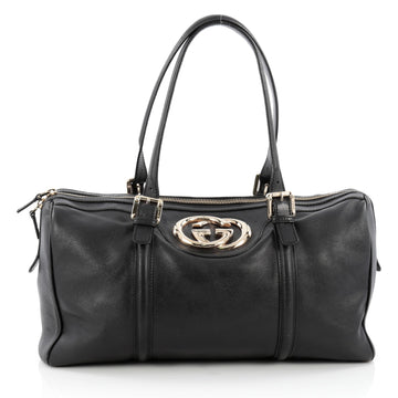Gucci Britt Boston Duffle Bag Leather Large