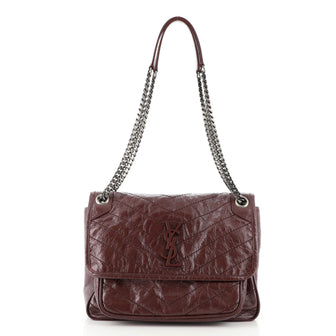 Saint Laurent Niki Chain Flap Bag Matelasse Chevron Leather Medium