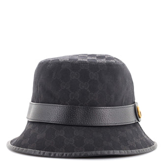 Gucci GG Logo Bucket Hat GG Canvas with Leather