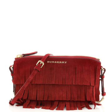 Burberry Fringe Peyton Crossbody Suede