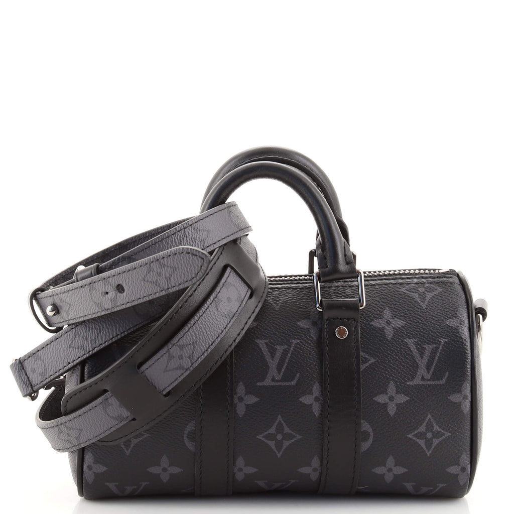 Louis Vuitton Keepall Bandouliere Bag Reverse Monogram Eclipse Canvas XS  Black 1551411