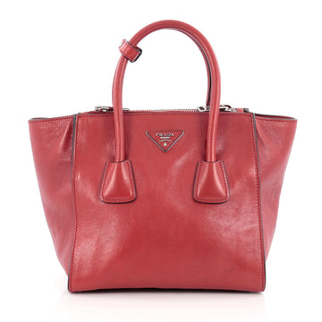 Prada Twin Pocket Tote Glace Calf Small