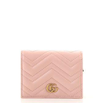 Gucci GG Marmont Flap Card Case Matelasse Leather