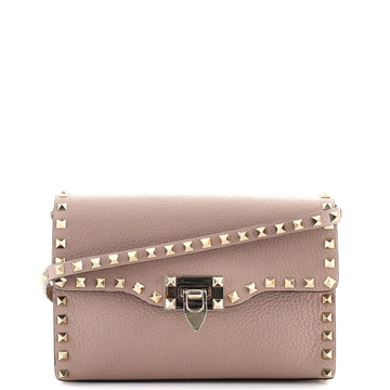 Valentino Rockstud Flip Lock Flap Bag Leather Medium
