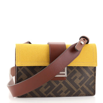 Fendi Baguette Convertible Pouch Canvas with Zucca Coated Canvas