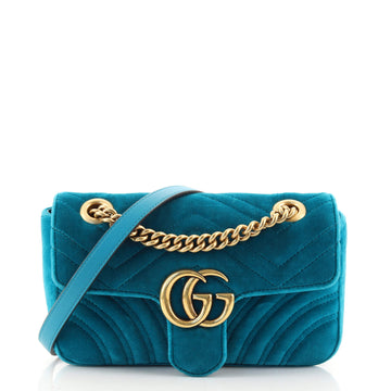 Gucci GG Marmont Flap Bag Matelasse Velvet Mini