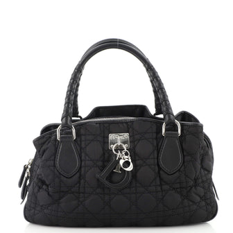 Christian Dior Lovely Satchel Cannage Quilt Nylon Medium