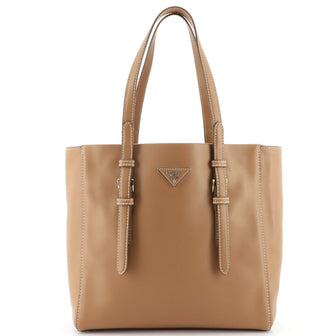 Prada Covered Strap Open Tote City Calfskin Medium