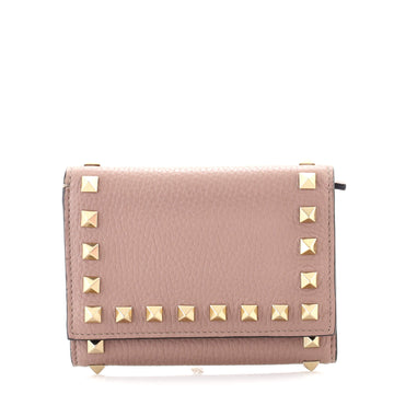 Valentino Rockstud Trifold Wallet Leather Compact
