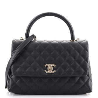 Chanel Coco Top Handle Bag Quilted Caviar Small