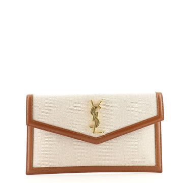 Saint Laurent Uptown Pouch Woven Raffia