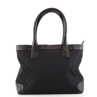 Gucci Vintage Zip Tote GG Canvas with Leather Large