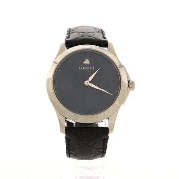 Gucci G-Timeless Quartz Watch Stainless Steel and Guccissima Leather 38