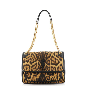 Saint Laurent Niki Chain Flap Bag Printed Canvas Medium