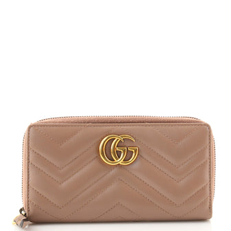 Gucci GG Marmont Zip Around Wallet Matelasse Leather