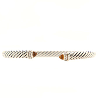 David Yurman Cable Classic Bracelet Sterling Silver with Citrine and Diamonds 5mm