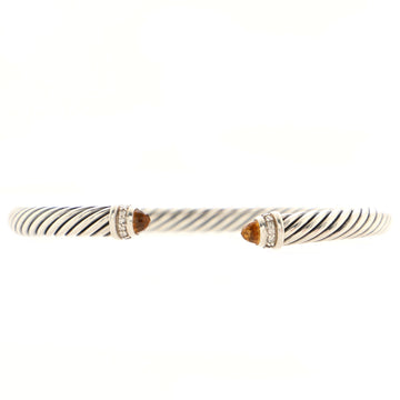 David Yurman Cable Classic Bracelet Sterling Silver with Citrine and Diamonds 5mm