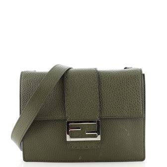 Fendi Flat Baguette Crossbody Bag Leather Medium