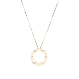 Cartier 3 Diamonds Love Pendant Necklace 18K White Gold and Diamonds