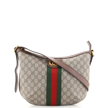 Gucci Ophidia Half Moon Hobo GG Coated Canvas Small