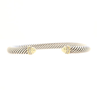 David Yurman Cable Classic Bracelet Sterling Silver with 14K Yellow Gold and Diamonds 5mm