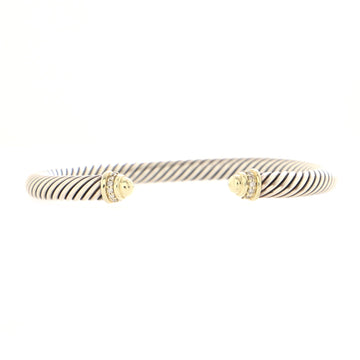 David Yurman Cable Classic Bracelet Sterling Silver with 14K Yellow Gold and Diamonds 5mm