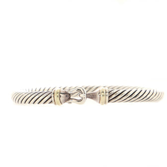 David Yurman Cable Buckle Bracelet Sterling Silver with 18K Yellow Gold 5mm