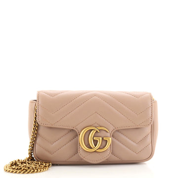 Gucci GG Marmont Coin Purse on Chain Matelasse Leather