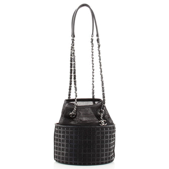 Chanel Chain Bucket Bag Mesh and Leather Small