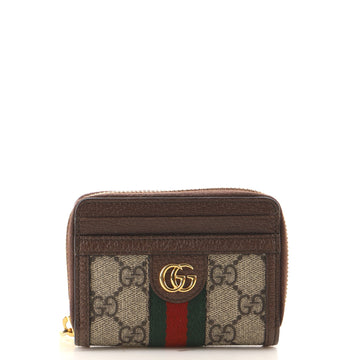 Gucci Ophidia Zip Card Case Wallet GG Coated Canvas